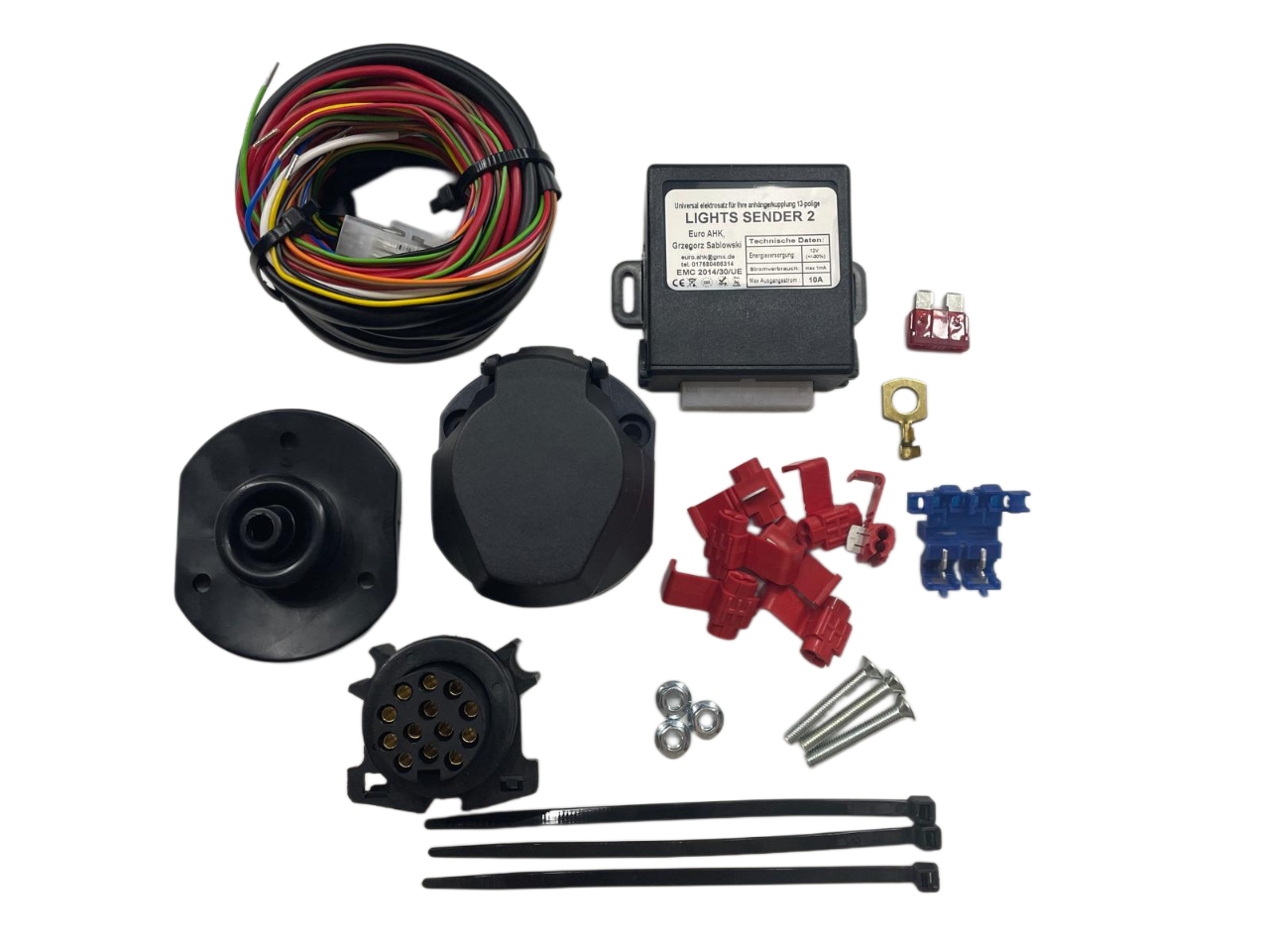Universeller 13-poliger Elektrosatz – Anhänger-/Trailer-Steckdose für Pkw